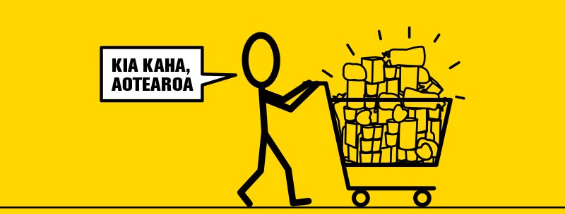 Stickman with shopping trolley