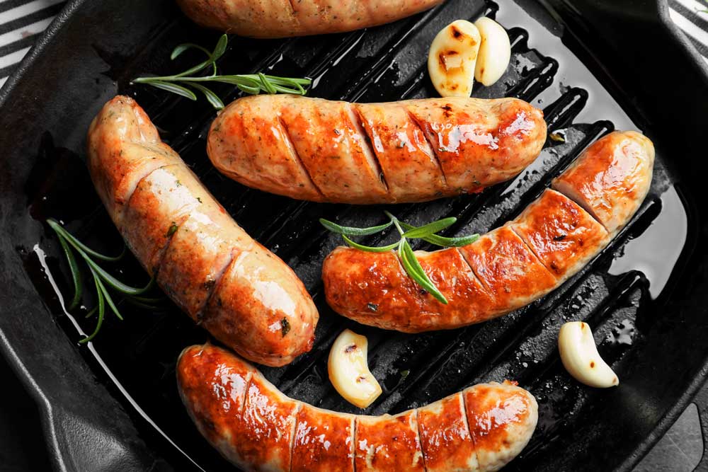 sausages on a plate