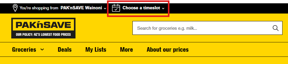 Select your timeslot