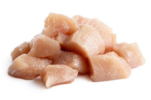 Cut chicken ready for the freezer