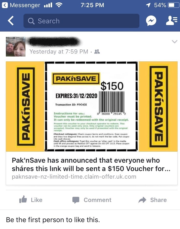 Scam Alert Pak Nsave Supermarkets Our Policy New Zealand S Lowest Food Prices - roblox gift card countdown